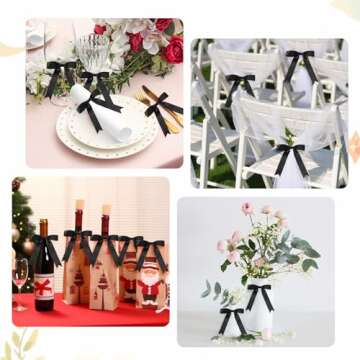 Elegant Black Twist Tie Bows for Gift Wrapping