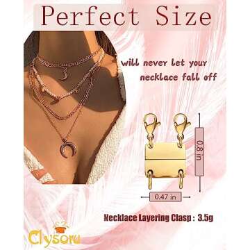Clysoru Necklace Layering Clasps and Closures for Women Gold and Silver Multiple for Layered Separat...