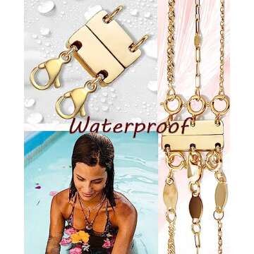 Clysoru Necklace Layering Clasps and Closures for Women Gold and Silver Multiple for Layered Separator Beads Chain Extender Necklaces Bracelet Safety Jewelry Clasp (1 pcs Gold Yellow)