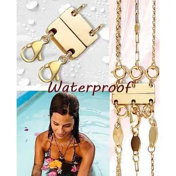 Clysoru Necklace Layering Clasps and Closures for Women Gold and Silver Multiple for Layered Separator Beads Chain Extender Necklaces Bracelet Safety Jewelry Clasp (1 pcs Gold Yellow)