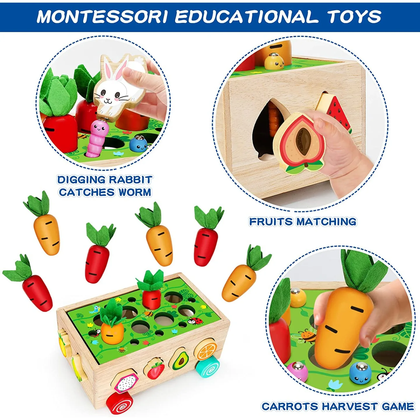 Montessori Wooden Toys for Toddlers - Shape Sorter