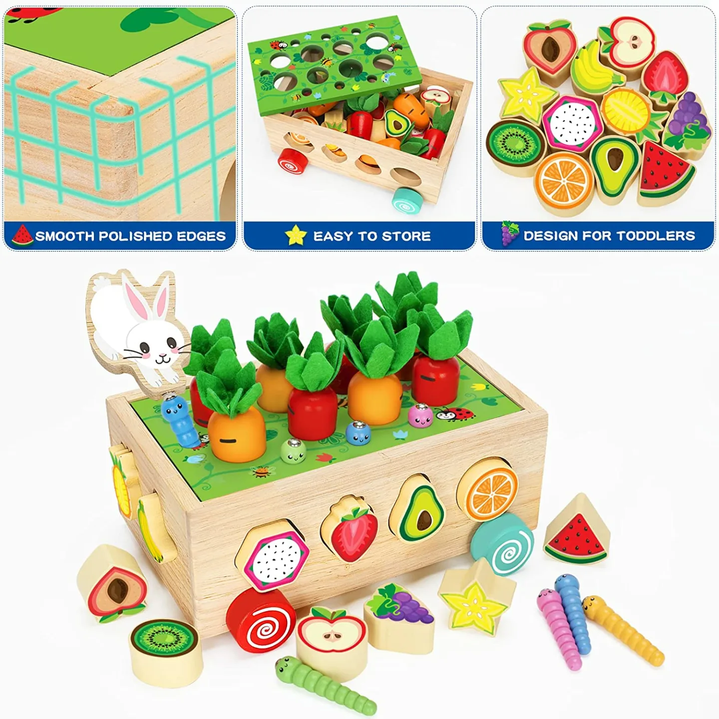 Montessori Wooden Toys for Toddlers - Shape Sorter