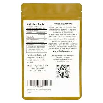 Tyme Foods Zaatar - Gourmet Zaatar Seasoning - Organic Zaatar Spice