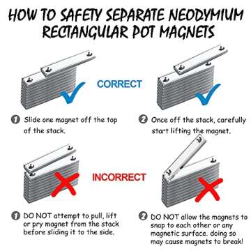LOVIMAG Neodymium Rectangular Pot Magnets-80lbs Pulling Force-60x13.5x5mm 10 Packs with Countersunk Hole and Matching Screws, Strong Industrial Strength Rare Earth Magnets for Mounting, Home etc