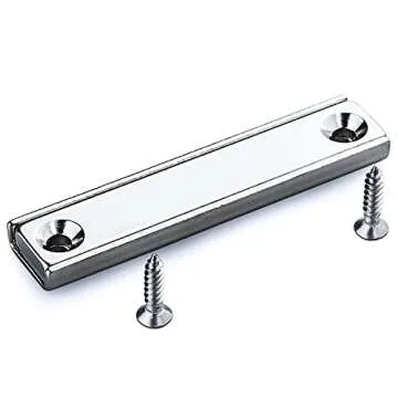 LOVIMAG Neodymium Rectangular Pot Magnets-80lbs Pulling Force-60x13.5x5mm 10 Packs with Countersunk Hole and Matching Screws, Strong Industrial Strength Rare Earth Magnets for Mounting, Home etc