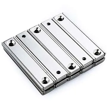 LOVIMAG Neodymium Rectangular Pot Magnets-80lbs Pulling Force-60x13.5x5mm 10 Packs with Countersunk Hole and Matching Screws, Strong Industrial Strength Rare Earth Magnets for Mounting, Home etc