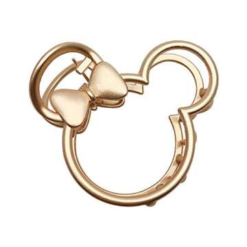 Large Metal Hair Claw Clips (2-Pack), Mouse Lady Thick Hair Barrette, Hollow Non-slip Hair Catch Jaw Clamp for Women Girls