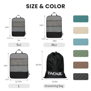 BAGAIL Ultralight Compression Packing Cubes for Travel