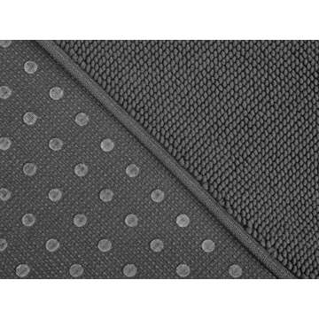 Cotton Paradise 100% Cotton Non Slip Bath Mats for Bathroom, 20x34 inch Soft Absorbent Quick Dry Machine Washable Floor Bath Mat, Dark Gray Bath Rug