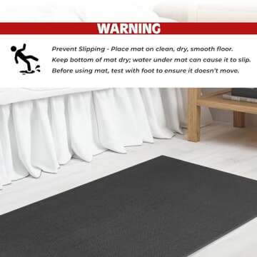 Cotton Paradise 100% Cotton Non Slip Bath Mats for Bathroom, 20x34 inch Soft Absorbent Quick Dry Machine Washable Floor Bath Mat, Dark Gray Bath Rug