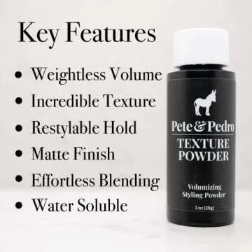Pete & Pedro TEXTURE POWDER - Texturizing and Volumizing Styling Powder For Men & Women | Adds Mega ...