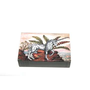 Set of 6 Unicorns Mini Matchbox Candle and Fireplace Wood Matches-Strike On-Box Matches
