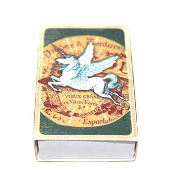 Set of 6 Unicorns Mini Matchbox Candle and Fireplace Wood Matches-Strike On-Box Matches
