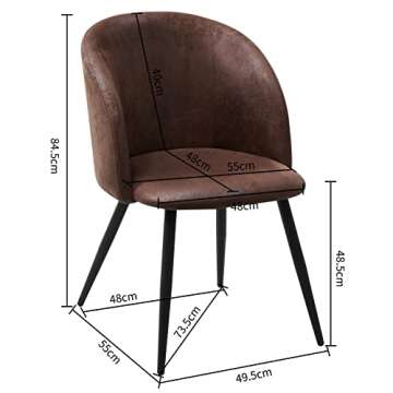 EGGREE Mid-Century Suede Accent Chairs Set of 2