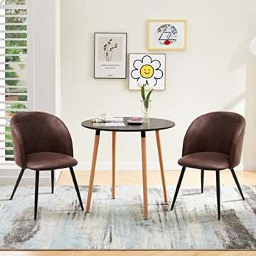 EGGREE Mid-Century Suede Accent Chairs Set of 2