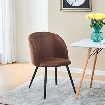 EGGREE Mid-Century Suede Accent Chairs Set of 2