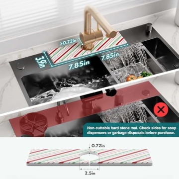 Christmas Kitchen Sink Stone Faucet Mat - Diatomite Drying Solution for Holiday Decor