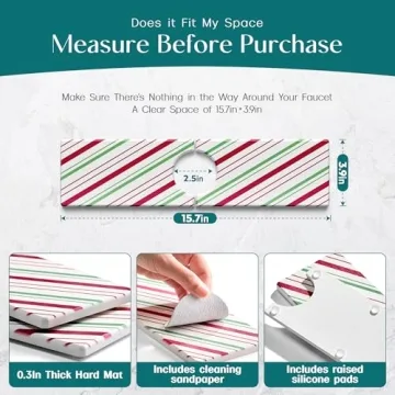 Christmas Kitchen Sink Stone Faucet Mat for Easy Drying