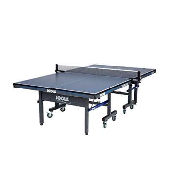 JOOLA Tour Indoor Ping Pong Table with Quick Clamp Table Tennis Net - 10 Minute Assembly - Foldable Indoor Surface with Single Player Playback Mode - Competition Grade MDF Top - Tournament Quality