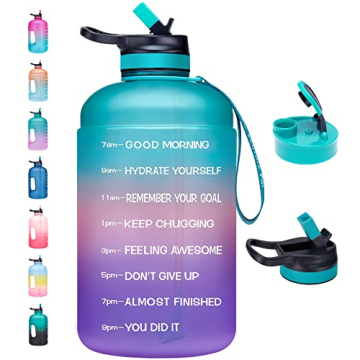 Motivational Half Gallon Water Bottle with Time Markers