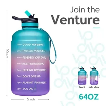 Motivational Half Gallon Water Bottle with Time Markers