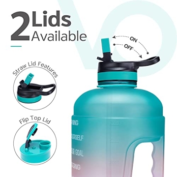 Motivational Half Gallon Water Bottle with Time Markers