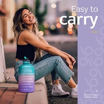 Motivational Half Gallon Water Bottle with Time Markers