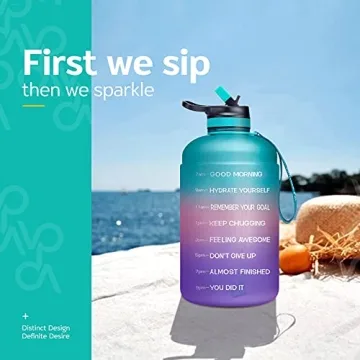 Motivational Half Gallon Water Bottle with Time Markers