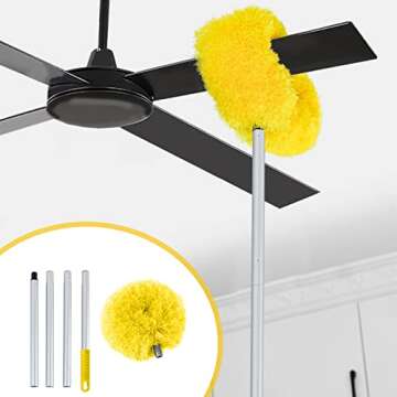 Washable Ceiling Fan Duster with Adjustable Length