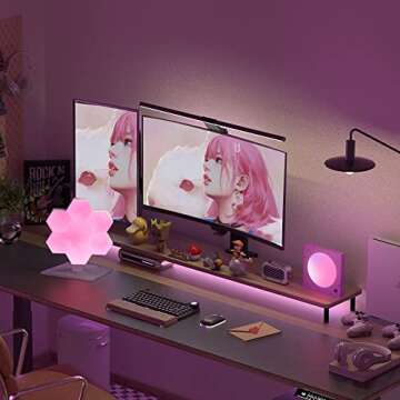 Cololight RGB Light for Gaming PC Setup, USB-Power Gaming Lights, Sync Music Hexagon Wall Lights with 70 Effects, Desk Gaming Accessories, Compatible with Alexa&Google 6pcs PRO
