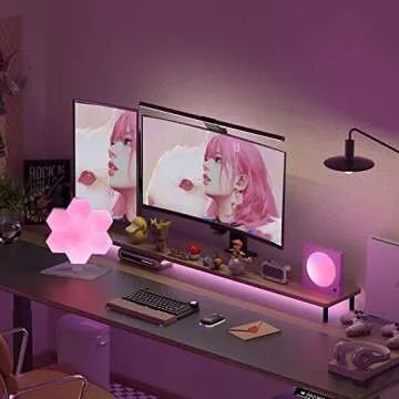 Cololight RGB Light for Gaming PC Setup, USB-Power Gaming Lights, Sync Music Hexagon Wall Lights with 70 Effects, Desk Gaming Accessories, Compatible with Alexa&Google 6pcs PRO