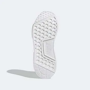 adidas Women's NMD_r1 Sneaker, White/White/Silver Metallic, 7