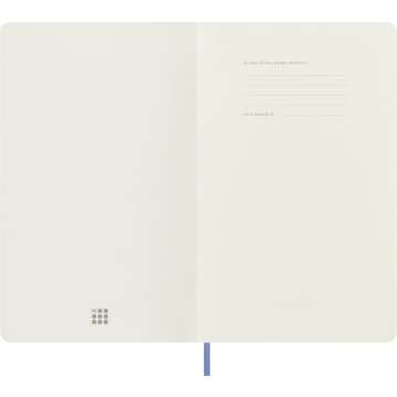Moleskine Classic Notebook, Soft Cover, Large (5" x 8.25") Ruled/Lined, Hydrangea Blue, 192 Pages