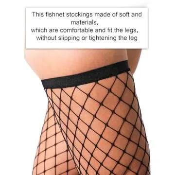 VOAKOW Black Thigh High Fishnet Stockings for Women