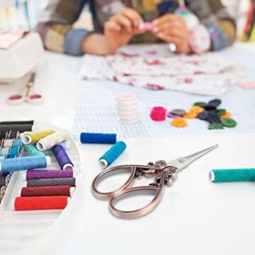 Hisuper Small Sewing & Embroidery Scissors with Cover