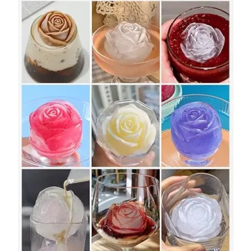Rose Ice Mold Silicone Ice Cube Tray for Cocktails & Mimosas