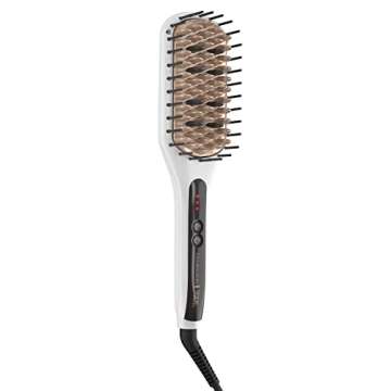 Remington Shine Therapy Hair Straightener Thermal Brush - Infused with Argan Oil & Keratin, 7 Heat S...
