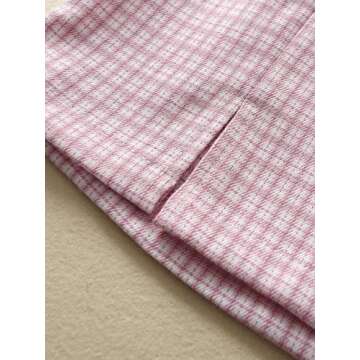Floerns Women's Bodycon High Waisted Split Hem Plaid Mini Skirt Pink XS