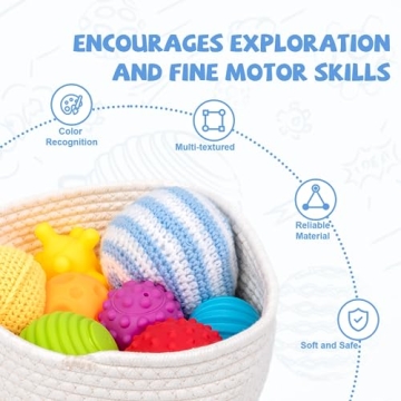 Adena Montessori 8 Pack Sensory Balls for Infants and Toddlers