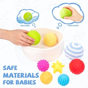 Adena Montessori 8 Pack Sensory Balls for Infants and Toddlers