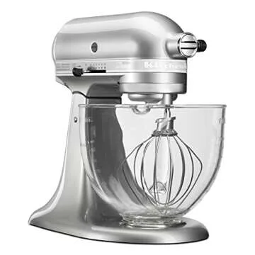 KitchenAid KSM155GBSR 5-Qt. Artisan Design Series with Glass Bowl - Sugar Pearl Silver