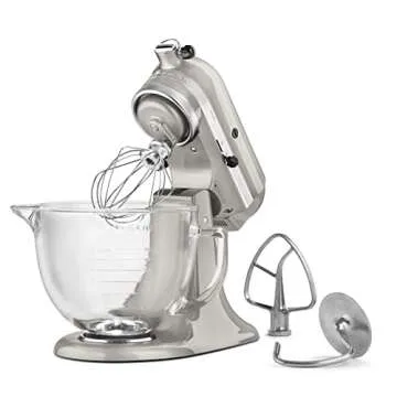 KitchenAid KSM155GBSR 5-Qt. Artisan Design Series with Glass Bowl - Sugar Pearl Silver