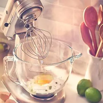 KitchenAid KSM155GBSR 5-Qt. Artisan Design Series with Glass Bowl - Sugar Pearl Silver