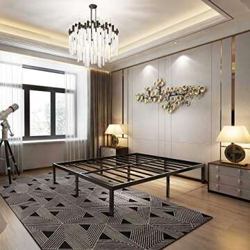 45MinST 14 Inch Platform Bed Frame/Easy Assembly Mattress Foundation / 3000lbs Heavy Duty Steel Slat/Noise Free/No Box Spring Needed, Queen