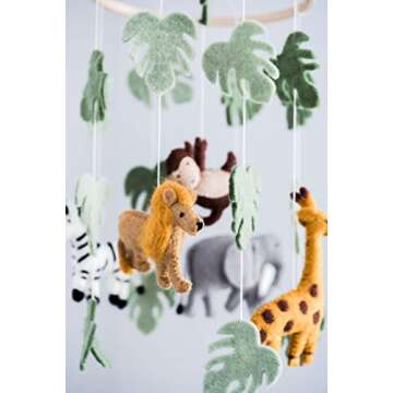Jungle Animals Baby Mobile, Room Decor, Safari Theme Nursery, Wild Animals Decoration