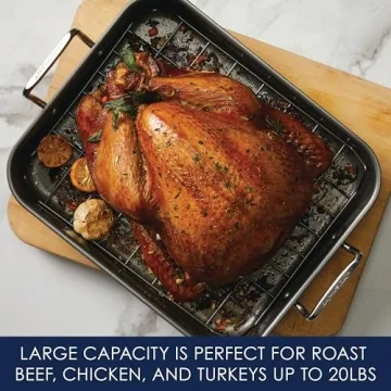 Nonstick Rachael Ray Roasting Pan with Reversible Rack