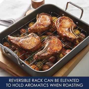 Nonstick Rachael Ray Roasting Pan with Reversible Rack