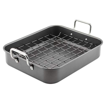 Nonstick Rachael Ray Roasting Pan with Reversible Rack