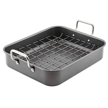 Nonstick Rachael Ray Roasting Pan with Reversible Rack