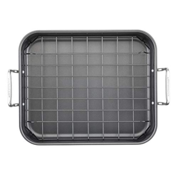 Nonstick Rachael Ray Roasting Pan with Reversible Rack
